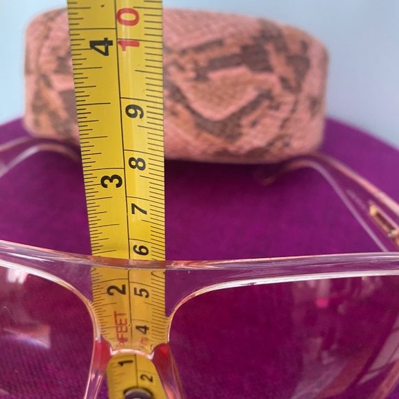 Oversized Pink sunglasses and pink snakeskin hard case - Picture 11 of 13